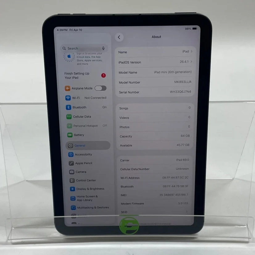 Unlocked Apple iPad Mini 6th Gen 64GB Space Gray MK893LL/A - Image 7